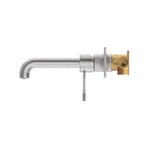 Opal Wall Basin Mixer Brushed Nickel